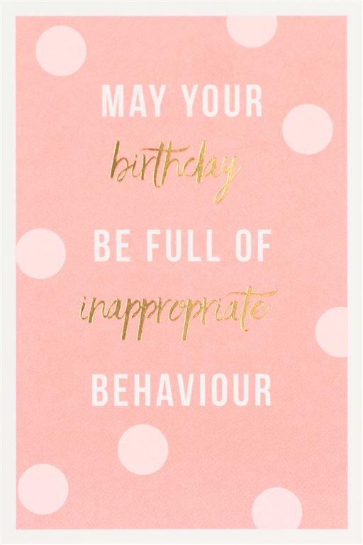 INAPPROPRIATE BEHAVIOUR